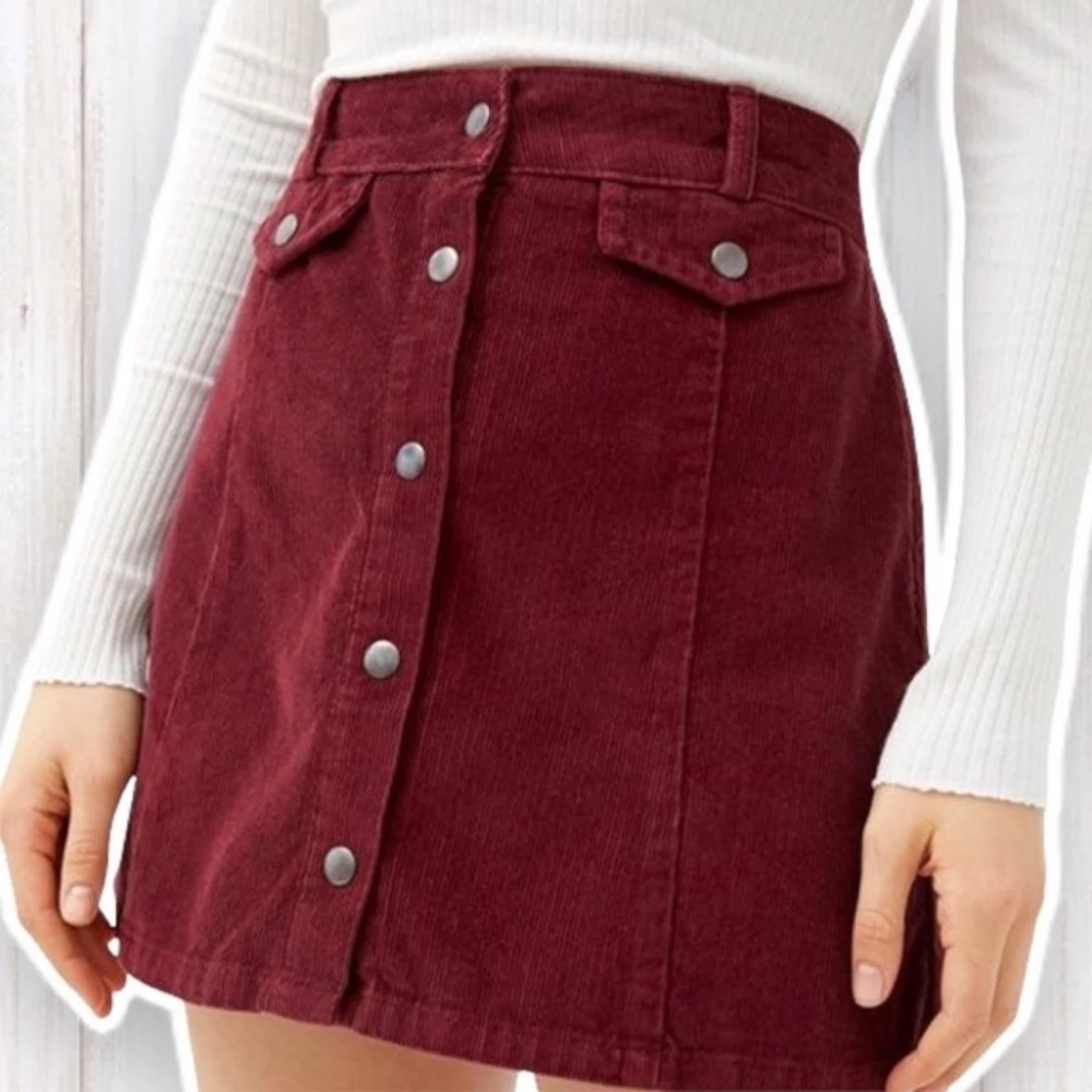 BDG red corduroy skirt